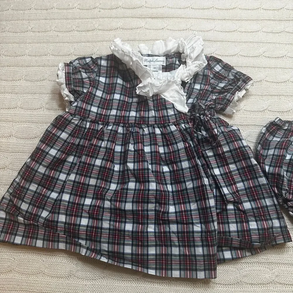 Ralph Lauren Plaid Wrap Dress sz 6 m